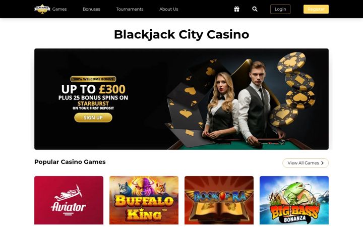 Screenshot of blackjackcity-casino.com
