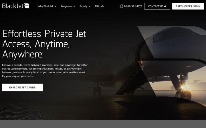 Skærmbillede af blackjet.com
