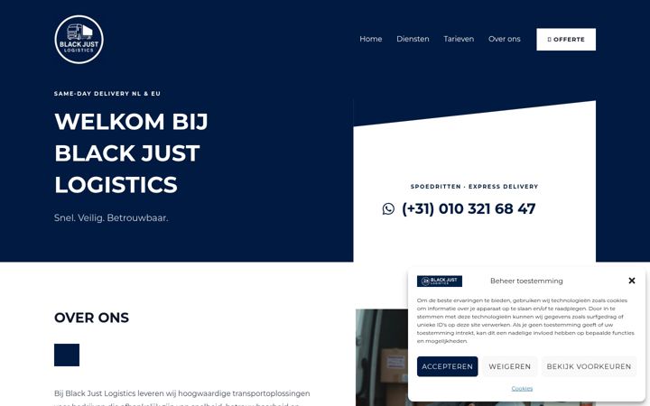 Skjermbilde av blackjustlogistics.com