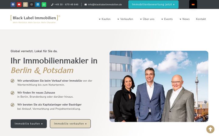 Screenshot of blacklabelimmobilien.de