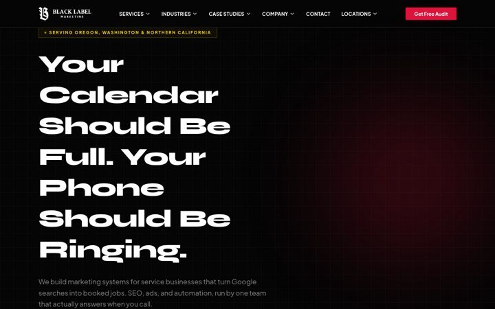 Screenshot of blacklabelmarketingonline.com