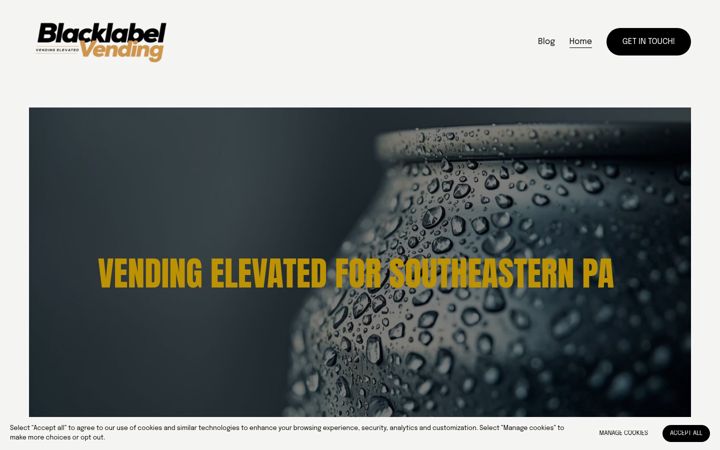 Screenshot of blacklabelvending.com