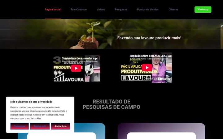 Screenshot von blackleadagro.com.br
