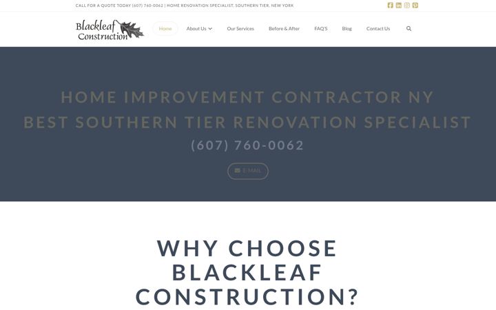 Screenshot ta' blackleafconstruction.com