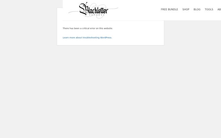 Screenshot ta' blackletterfoundry.com