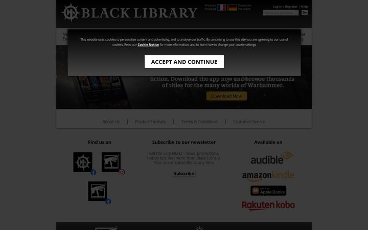 Screenshot of blacklibrary.com