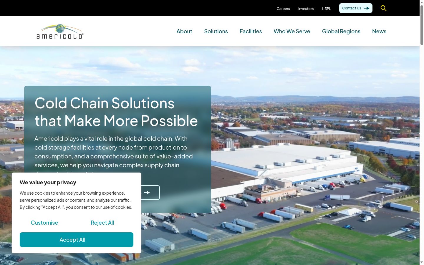 Screenshot of the consent banner shown before any interaction