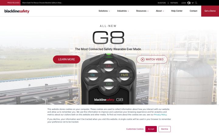 Screenshot of blacklinesafety.com