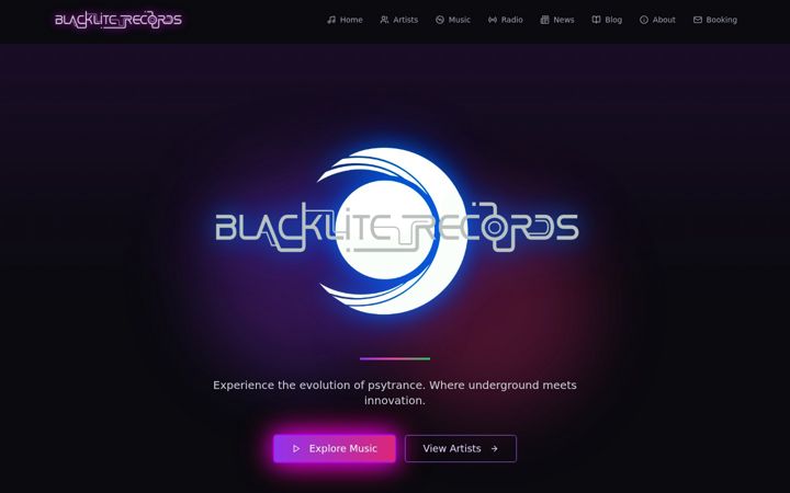 Snímek obrazovky blackliterecords.com