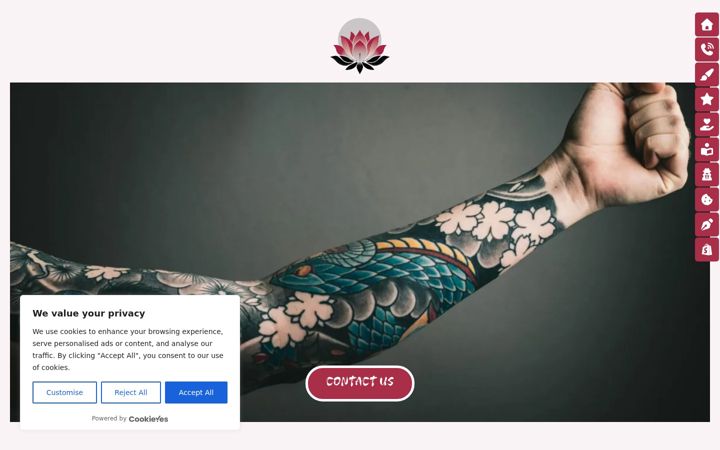 Screenshot of blacklotustattoo.co.uk
