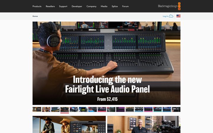 Screenshot ta' blackmagicdesign.com