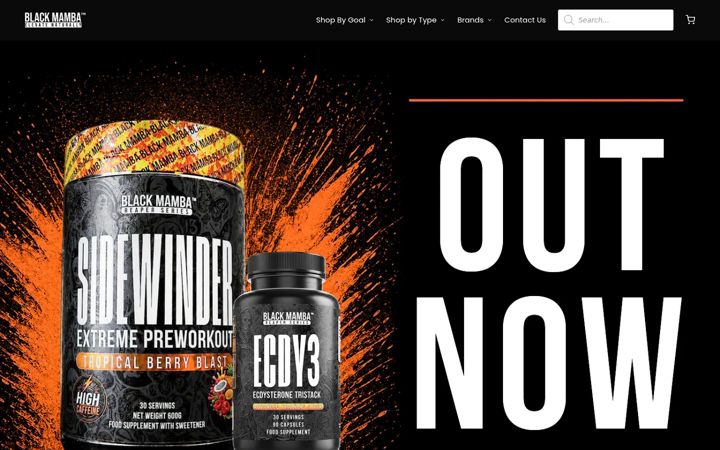 Skærmbillede af blackmambanutrition.com