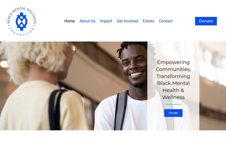 Skärmbild av blackmentalwellnessfoundation.org