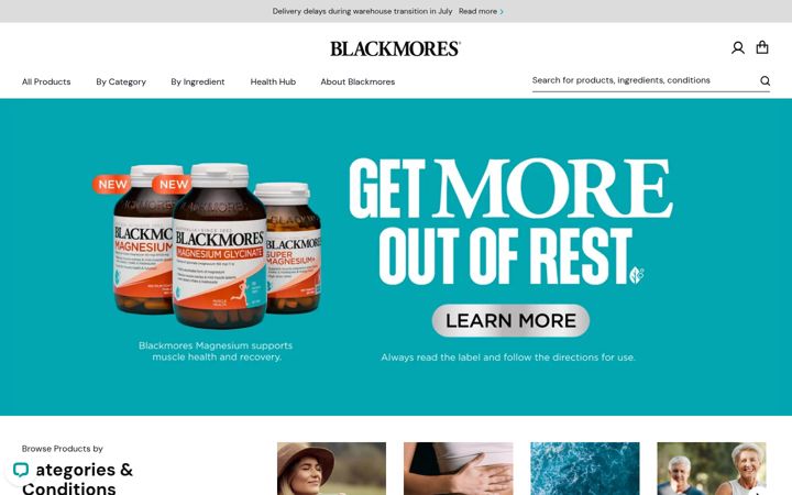 Screenshot of blackmores.com.au