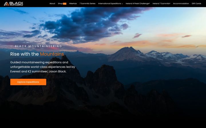 Screenshot of blackmountaineering.com