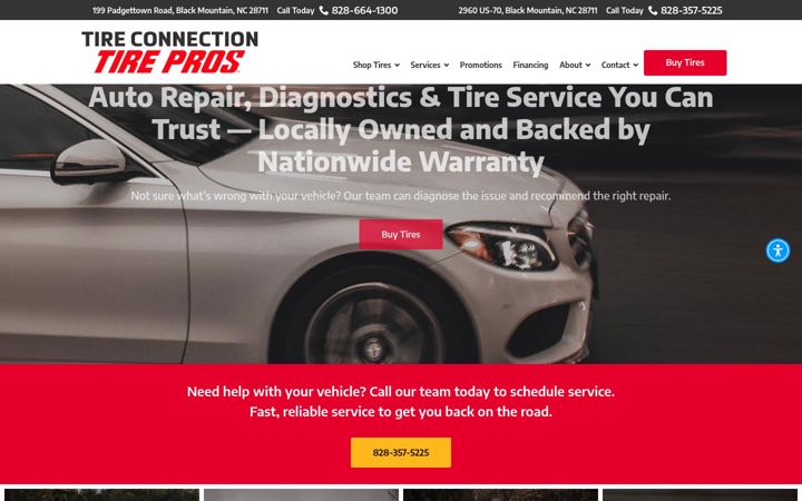 Screenshot of blackmountaintire.com
