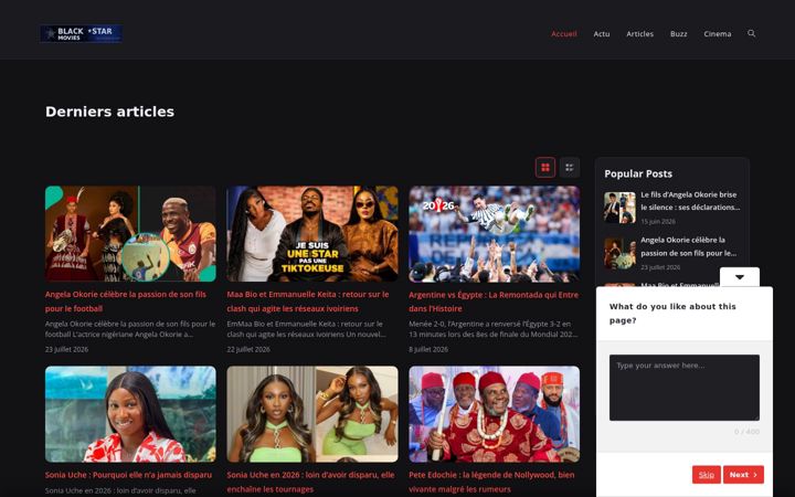 Screenshot of blackmoviesstar.com