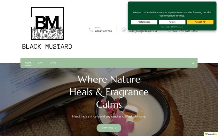 Captura de pantalla de blackmustard.uk