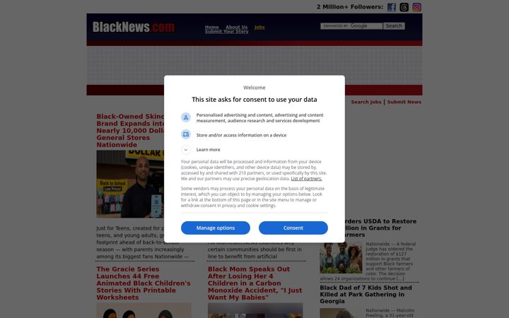Screenshot of blacknews.com
