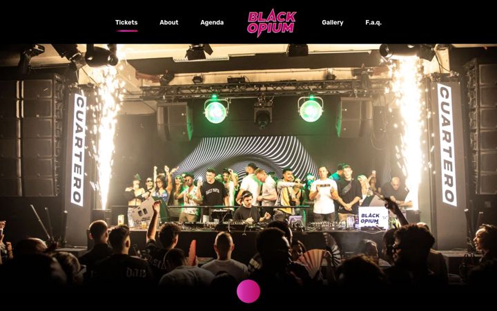Screenshot of blackopiumevents.com