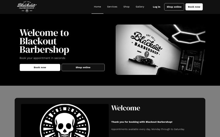 Screenshot of blackoutbarbershop.co.uk
