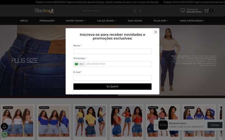 Screenshot of blackoutjeans.com.br