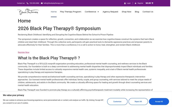 Screenshot of blackplaytherapy.com