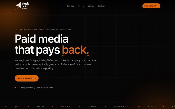 Screenshot of blackpointagency.com