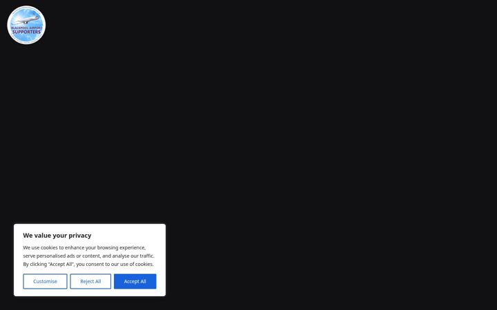 Screenshot of blackpoolairportsupporters.co.uk