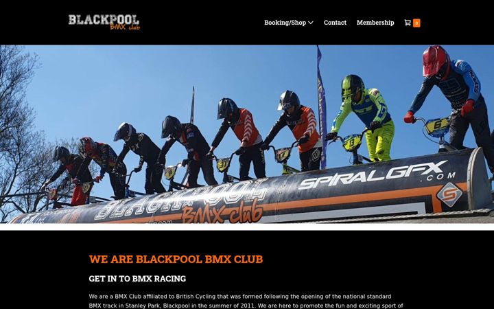Screenshot stránky blackpoolbmxclub.com
