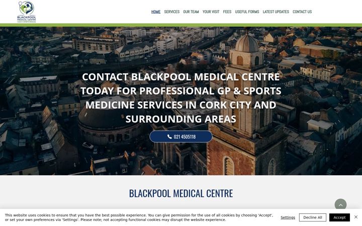 Screenshot of blackpoolmedicalcentre.ie