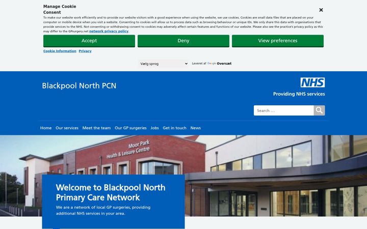 Screenshot of blackpoolnorthpcn.nhs.uk