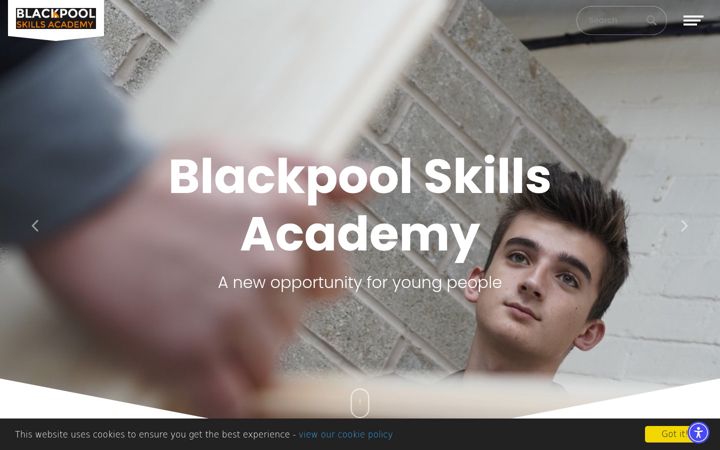 Screenshot stránky blackpoolskillsacademy.co.uk