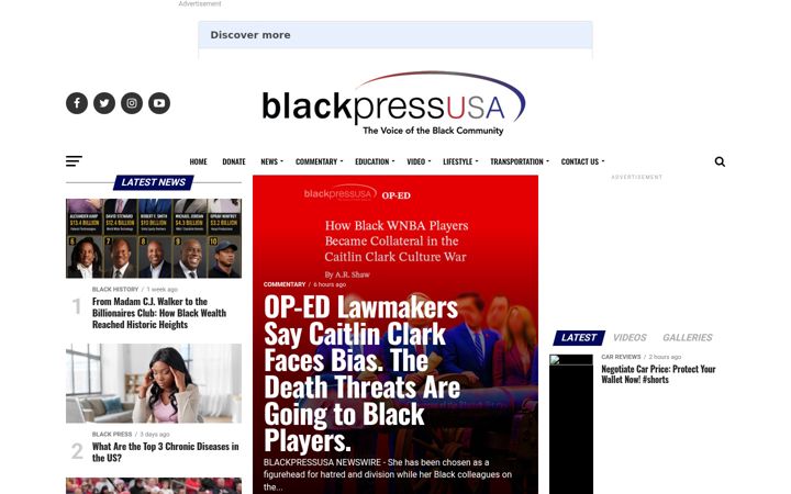 Screenshot of blackpressusa.com