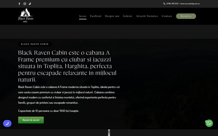 Screenshot ta' blackravencabin.ro