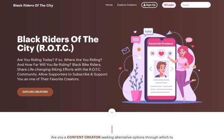 Screenshot of blackridersofthecity.com
