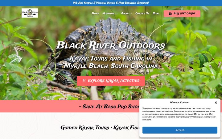 Screenshot of blackriveroutdoors.com