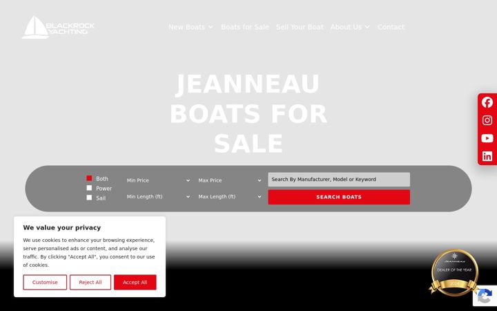 Screenshot of blackrockyachting.co.uk