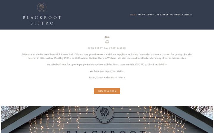 Képernyőkép: blackrootbistro.co.uk