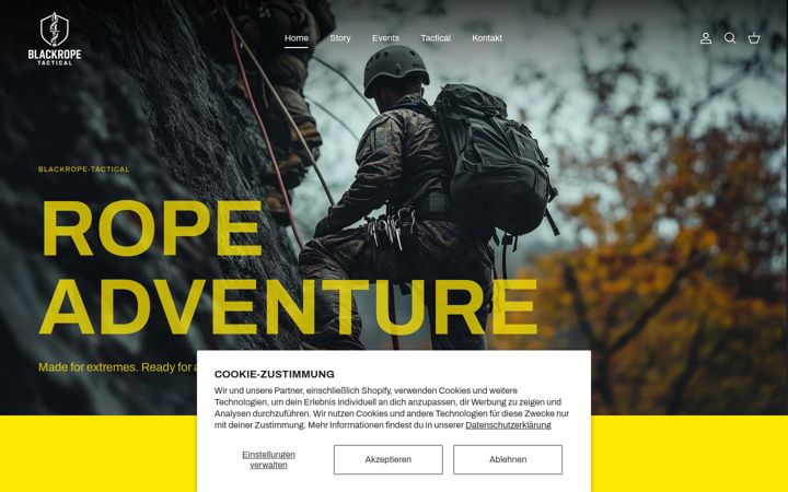 Screenshot of blackrope-tactical.com