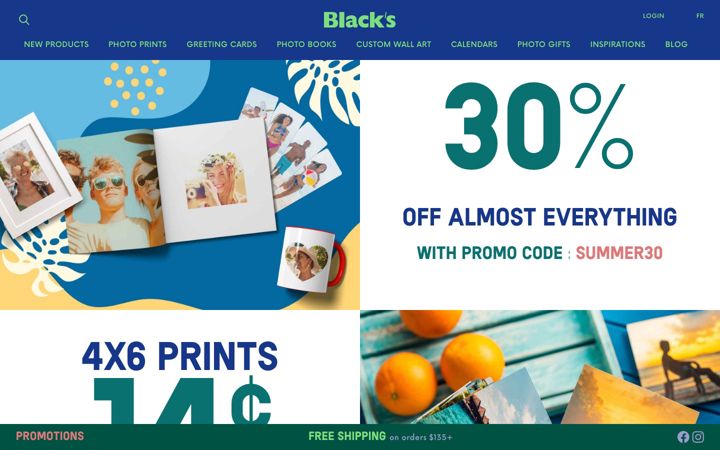 Screenshot of blacks.ca
