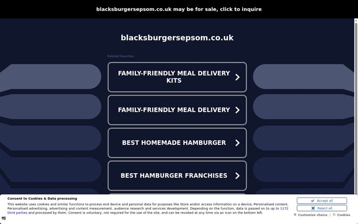 Snimka zaslona za blacksburgersepsom.co.uk