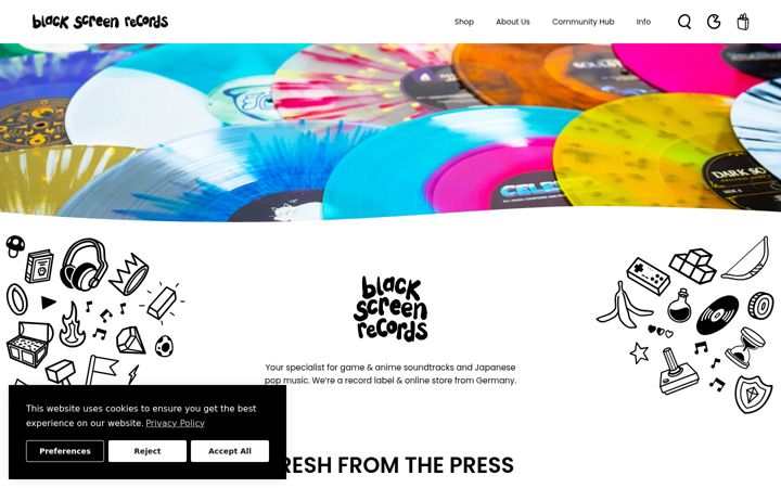 Screenshot of blackscreenrecords.com