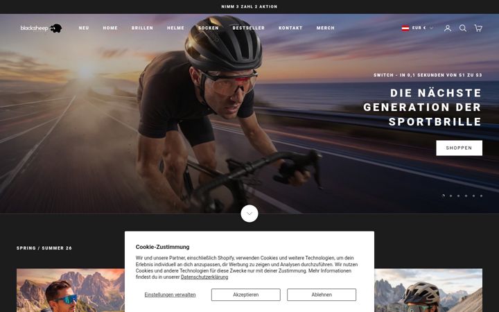 Screenshot of blacksheep-eyewear.at