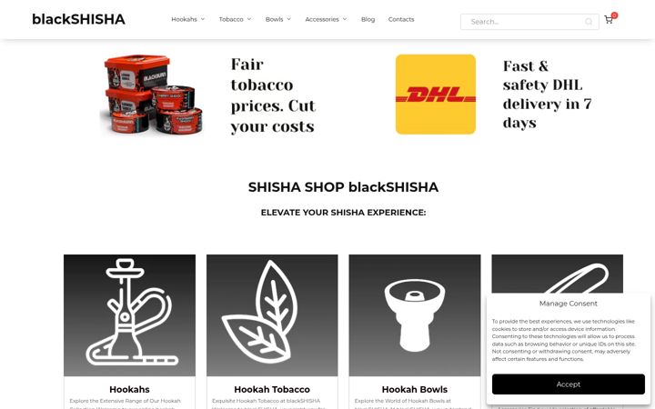 Screenshot of blackshisha.com