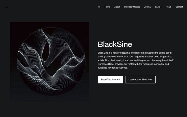 Snímek obrazovky blacksine.org