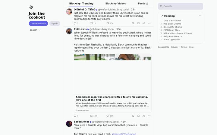 Screenshot of blacksky.community