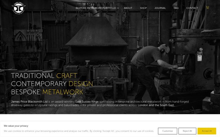 Screenshot of blacksmithdesigner.com