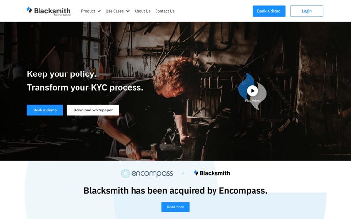Screenshot of blacksmithkyc.com