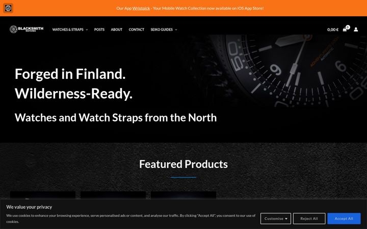 Skærmbillede af blacksmithmods.fi
